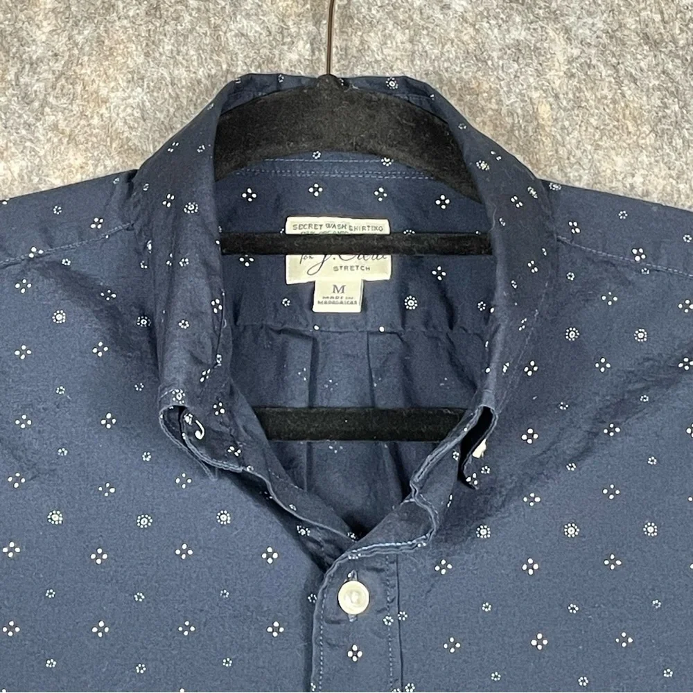 J Crew Secret Wash Organic Cotton Slim Stretch Button Down Work Casual Shirt M